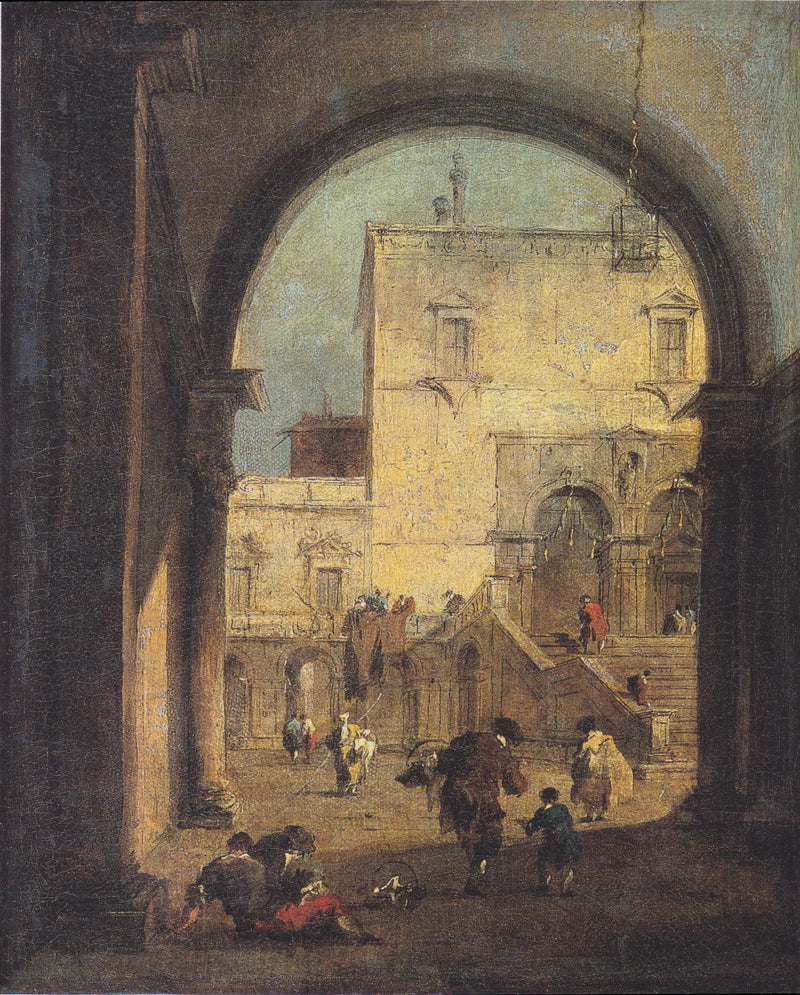 Kaprys wenecki: widok na plac i pałac - Francesco Guardi