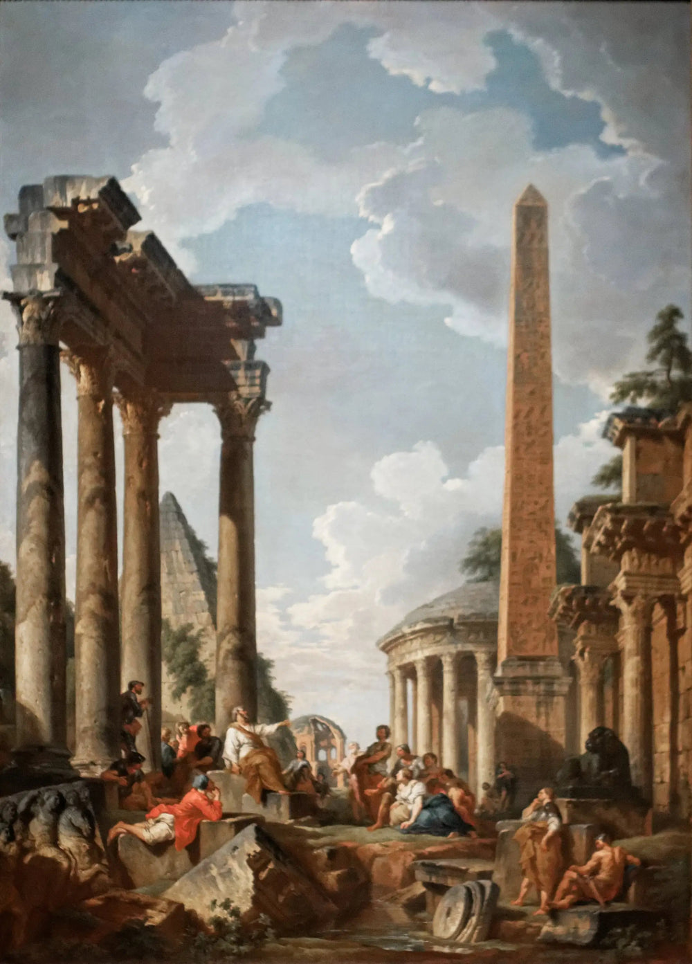 Caprice architectural avec prédicateur dans des ruines romaines - Giovanni Paolo Panini - Alpha Reproduction