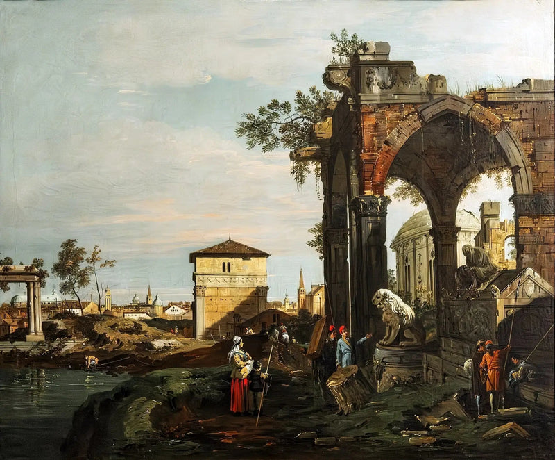 Kaprys z ruinami i Bramą Portello w Padwie - Canaletto