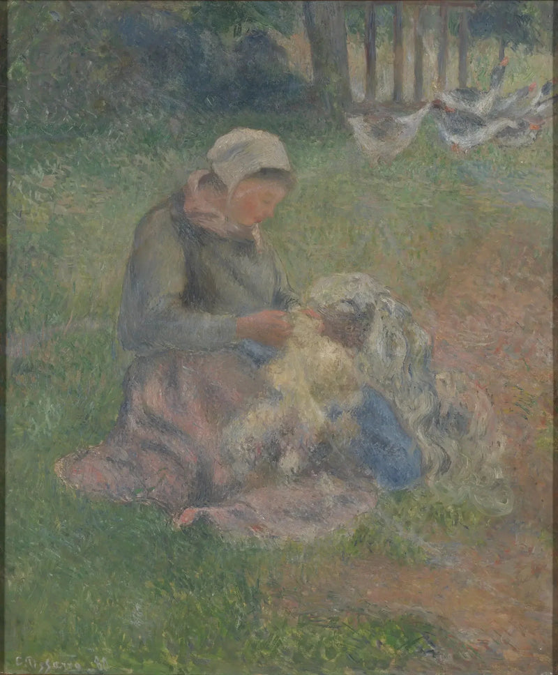 Wełniana przędzarka - Camille Pissarro