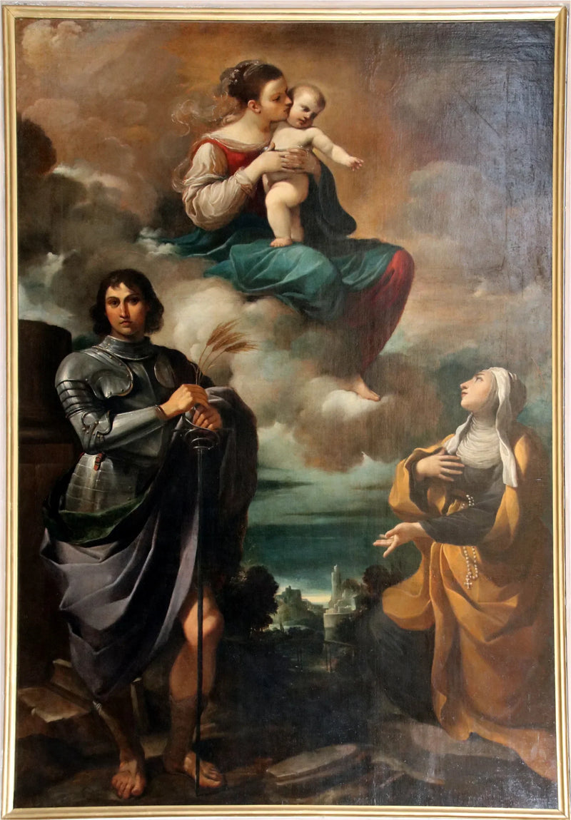 Kategoria: Madonna z Dzieciątkiem w chwale z św. Pancrazio i świętą zakonnicą - Guercino