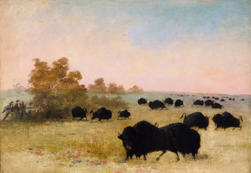 Catlin i Party Stalking Buffalo, Haut-Missouri - George Catlin