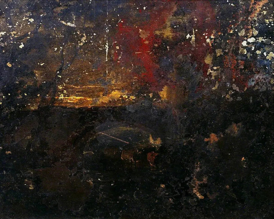 Byki w strumieniu pod mostem - J. M. W. Turner