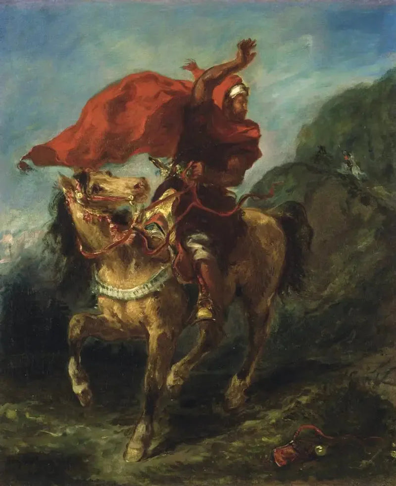 Arabski kawaler dający sygnał - Eugène Delacroix