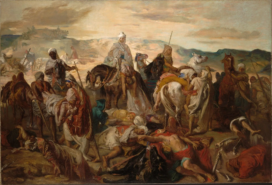 Arabskie konie unoszące swoich zmarłych - Théodore Chassériau