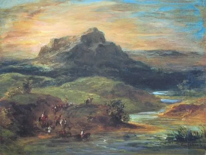 Arabscy jeźdźcy przekraczający Sébou - Eugène Delacroix