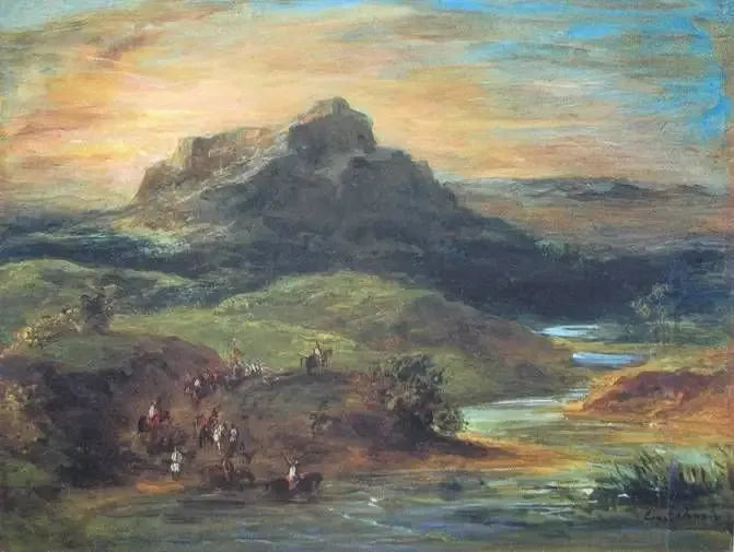 Arabscy jeźdźcy przekraczający Sébou - Eugène Delacroix
