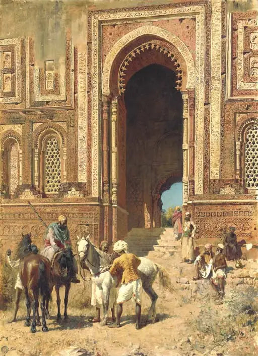 Indianie na drzwiach Alah-ou-din, Stare Delhi - Edwin Lord Weeks
