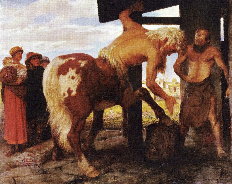 Centaur przy kuźni wioski - Arnold Böcklin