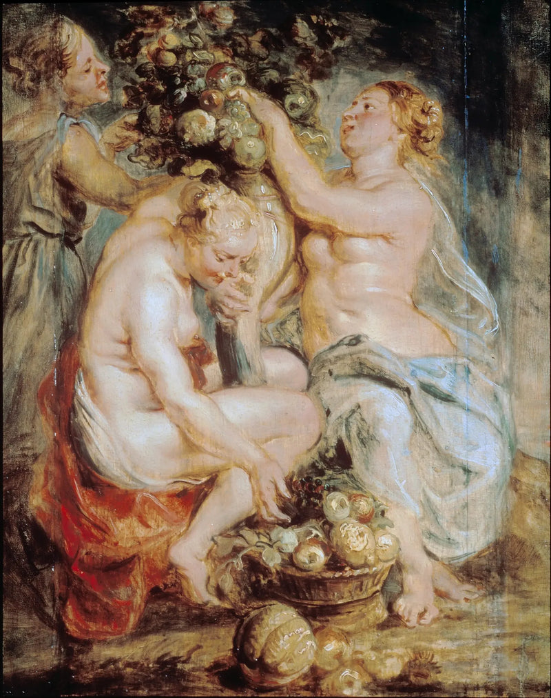 Ceres i dwie nimfy z rogiem obfitości - Peter Paul Rubens