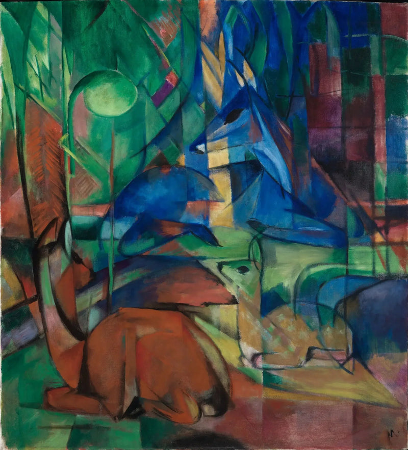 Jeleń w lesie II - Franz Marc