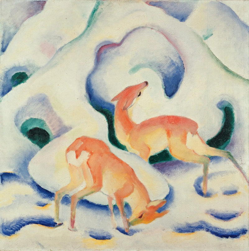 Jeleń w śniegu - Franz Marc