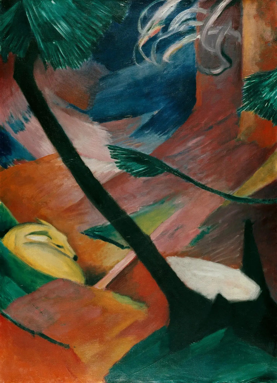 Jeleń w lesie II - Franz Marc