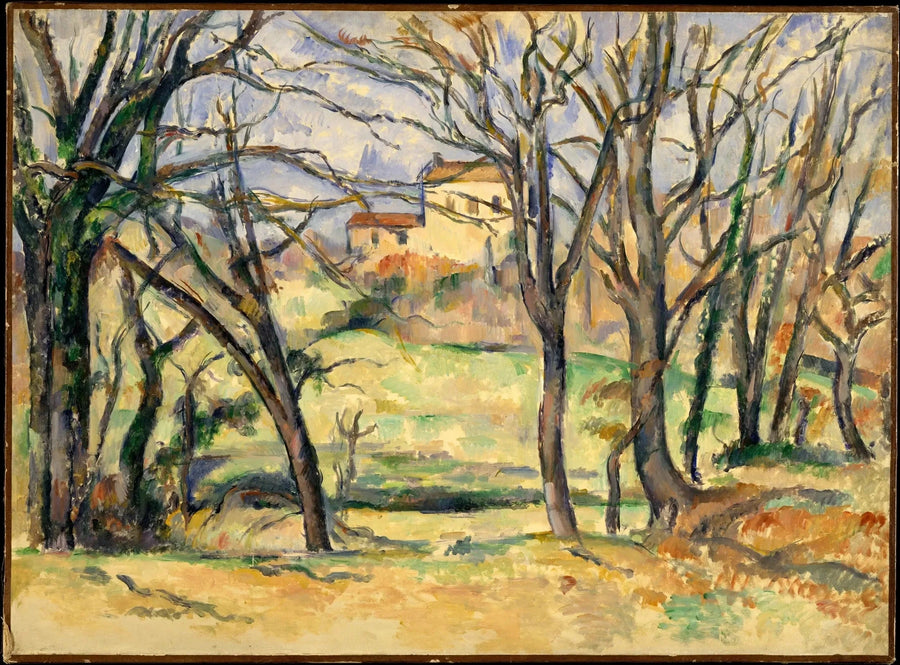 Drzewa i domy w miejscu zwanym "La Durane" - Paul Cézanne