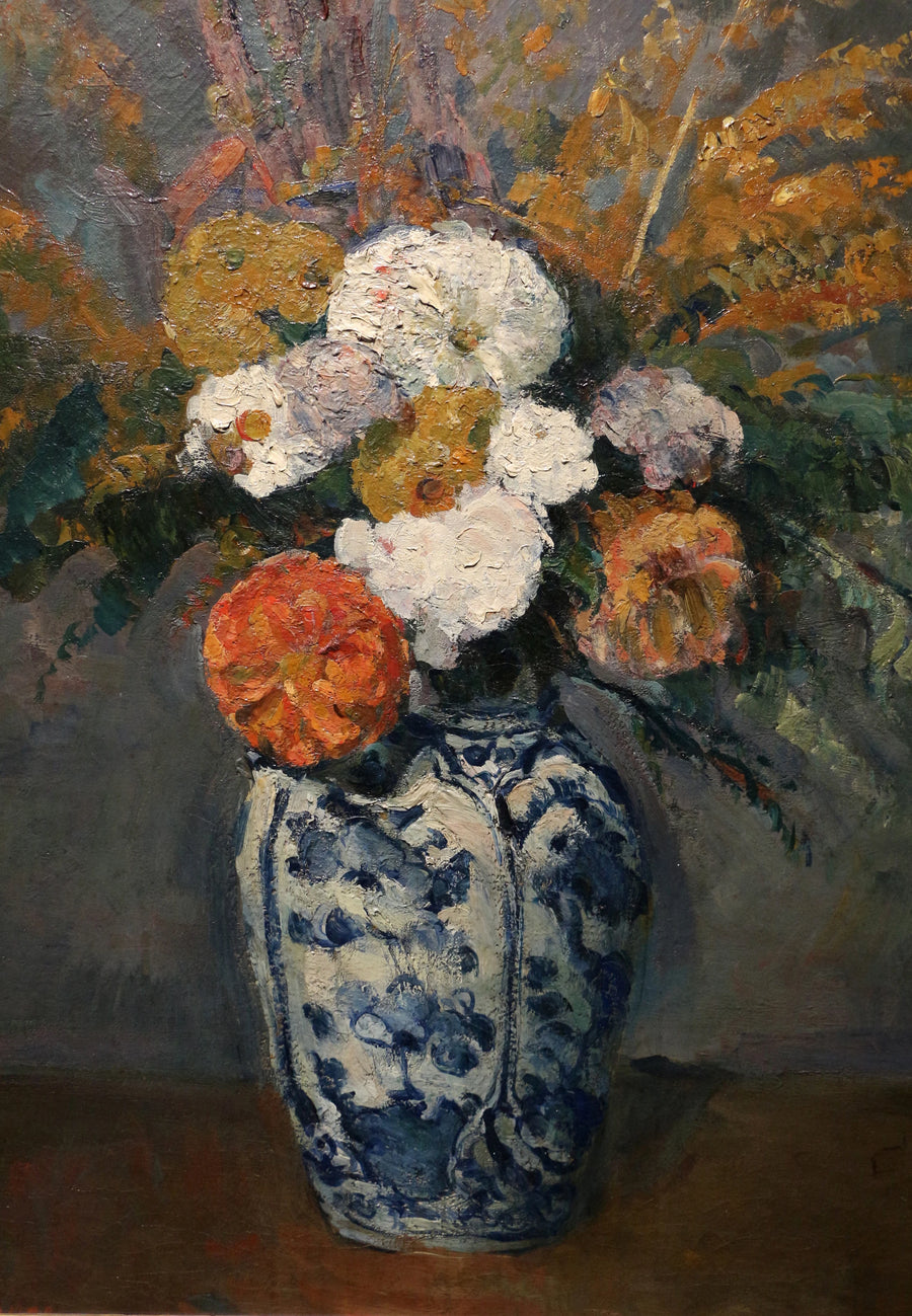 Dalie w dużym wazonie z Delft - Paul Cézanne