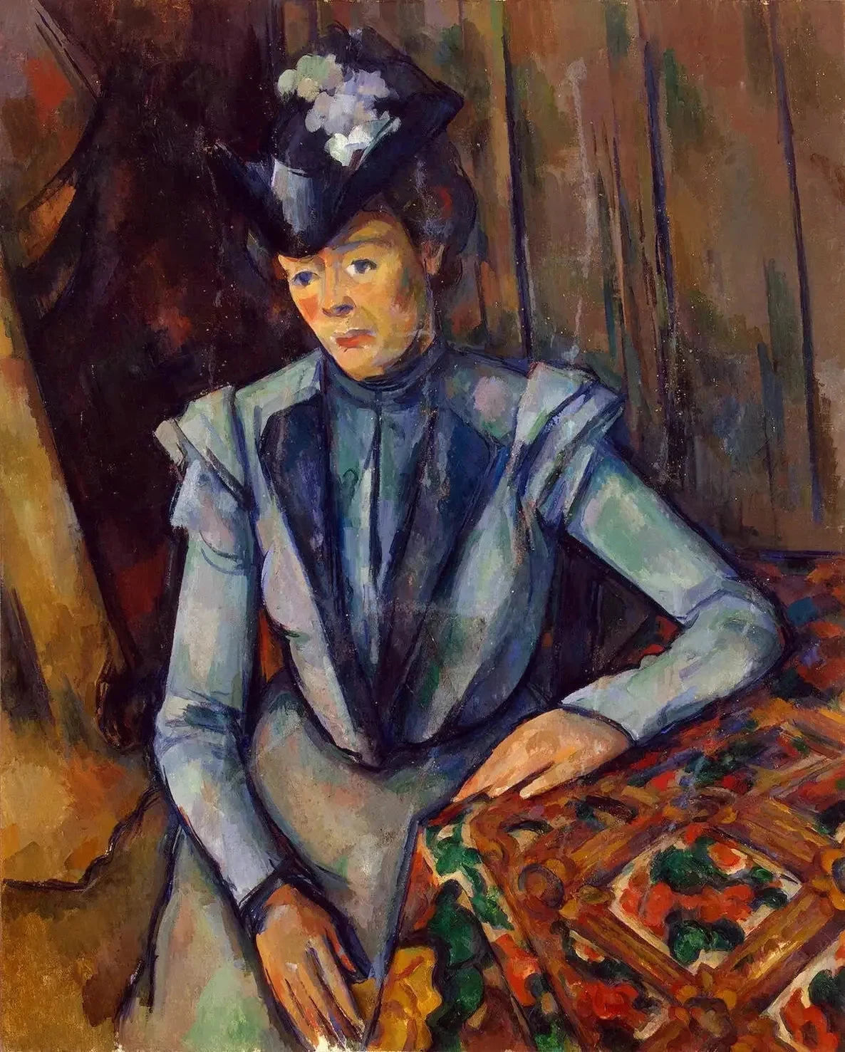 Dama w błękicie, około 1900-1904--- Paul Cézanne