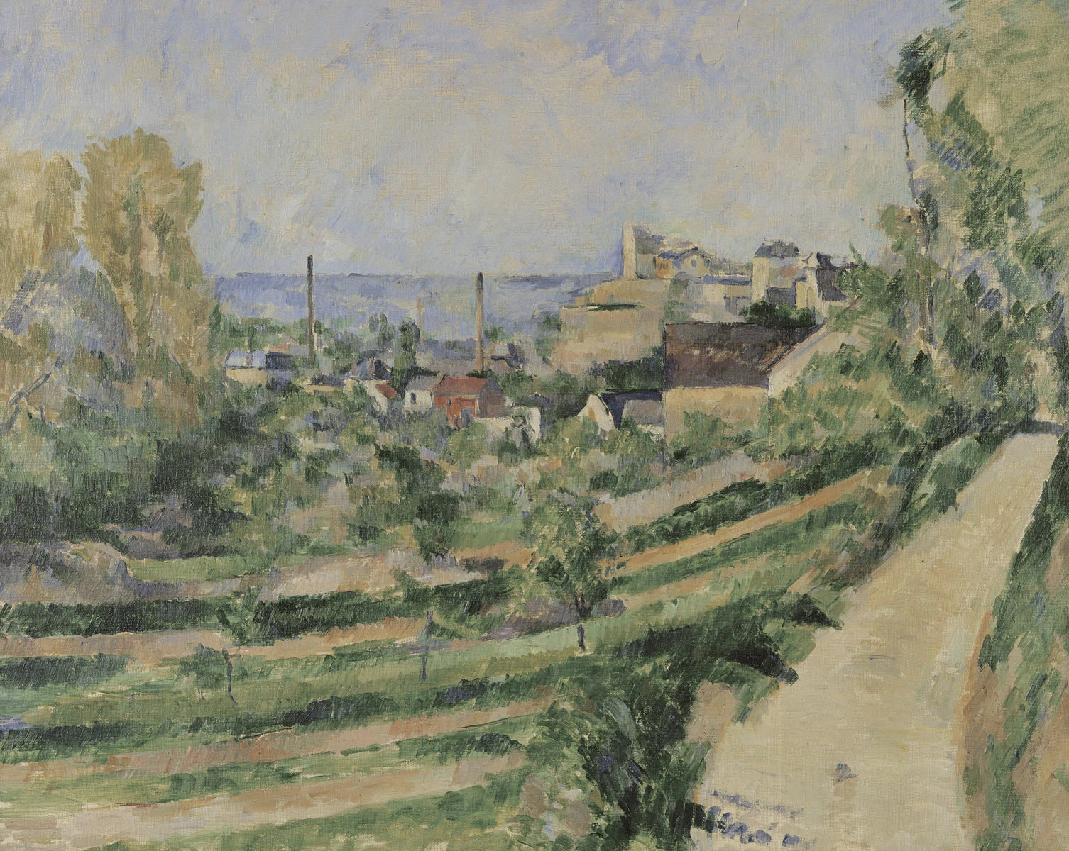 L’Estaque le village et la mer vers 1882 de Paul Cézanne, Collection Rosengart – reproduction peinture à l’huile sur toile