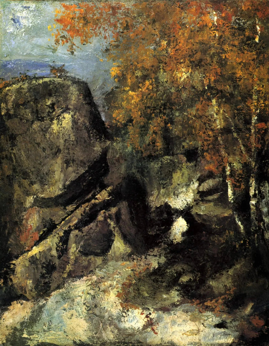 Skały w lesie - Paul Cézanne