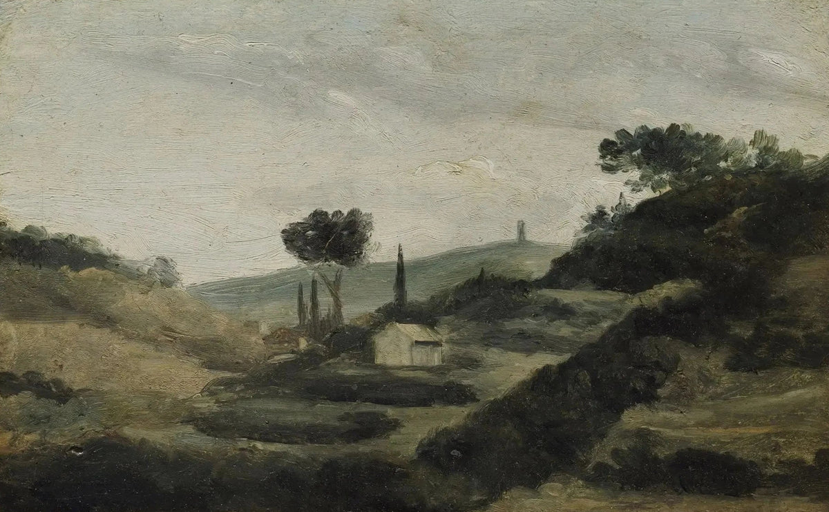 Krajobraz od wsi Aix do wieży Cezara, około 1862 roku - Paul Cézanne