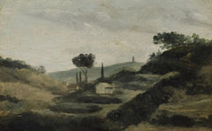 Krajobraz od wsi Aix do wieży Cezara, około 1862 roku - Paul Cézanne