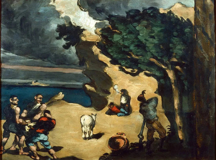 Złodzieje i osioł, około 1870 roku - Paul Cézanne