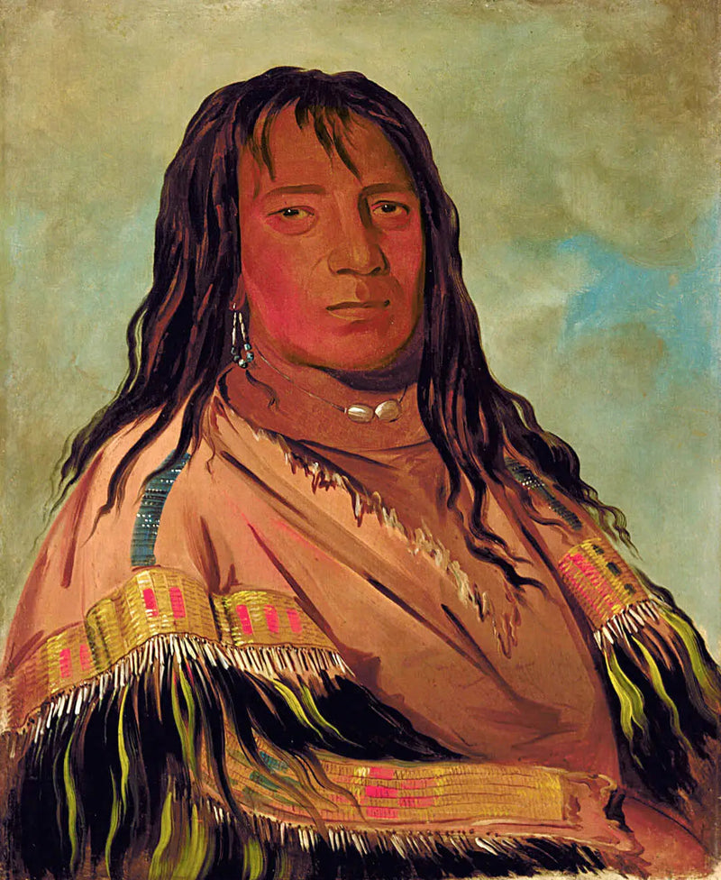 Cha-tee-wah-née-che, Bez Serca, Przywódca bandy Wah-ne-watch-to-nee-nah - George Catlin
