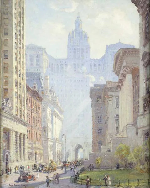 Chambers Street i Ratusz, Nowy Jork. - Colin Campbell Cooper