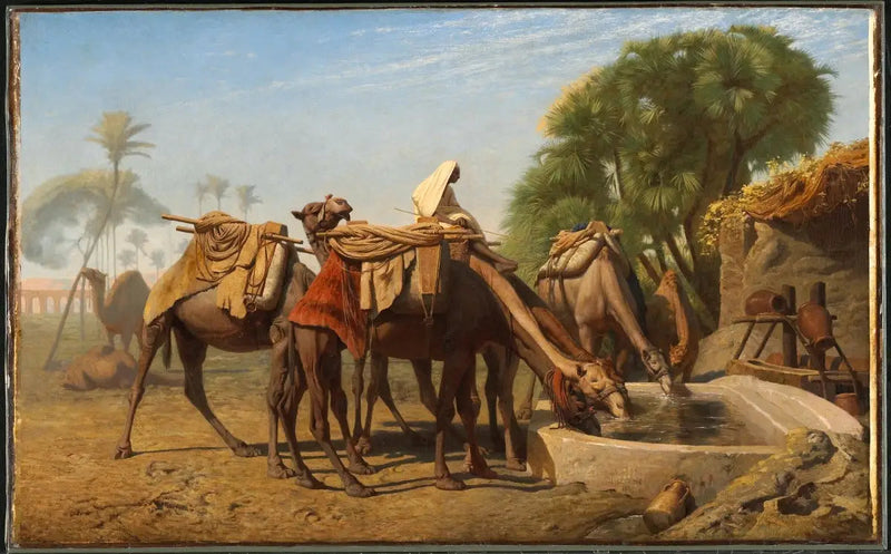 Wielbłądy przy wodopoju - Jean-Léon Gérôme