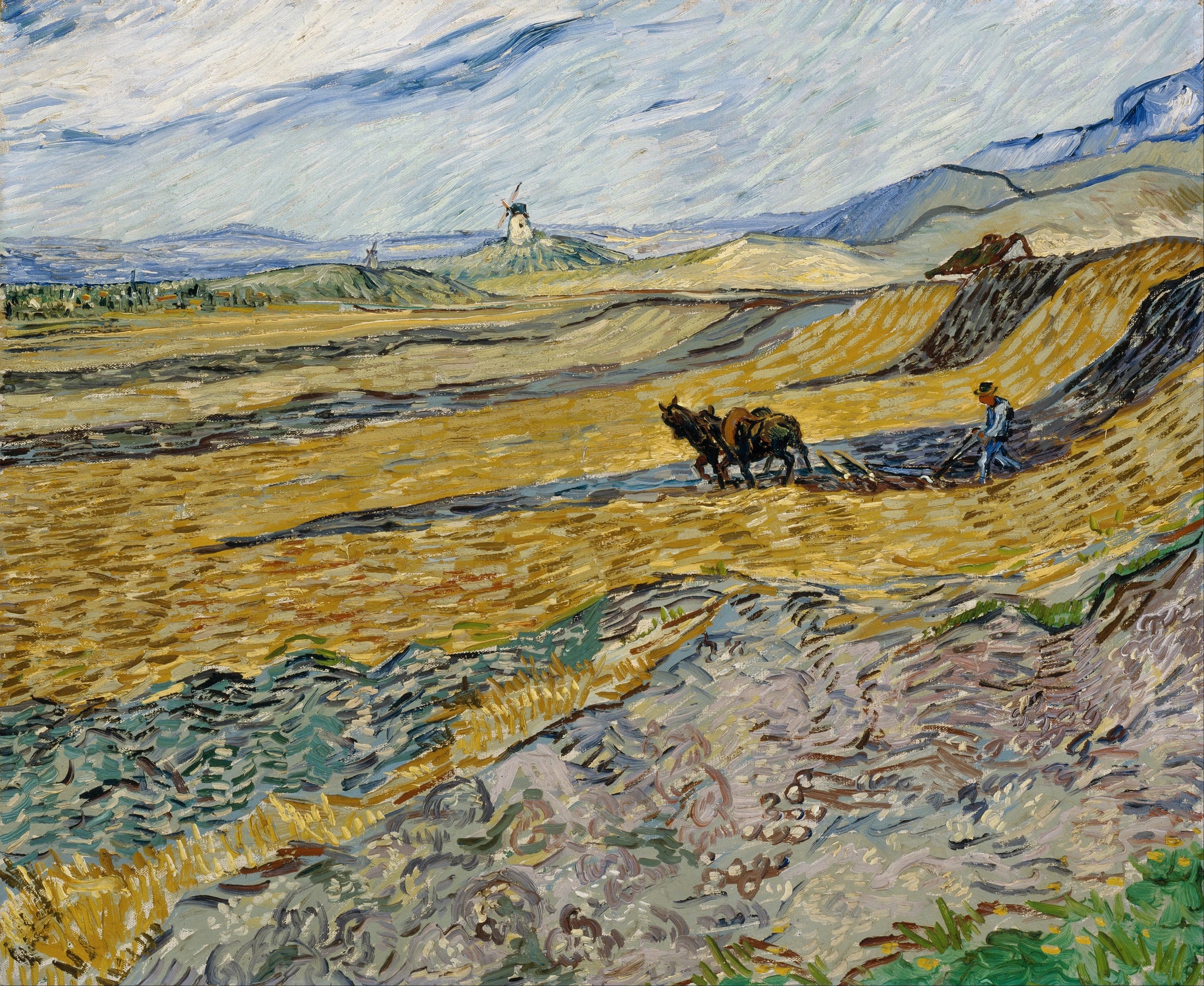 Champ clos avec laboureur F706 de Vincent van Gogh – reproduction peinture à l’huile