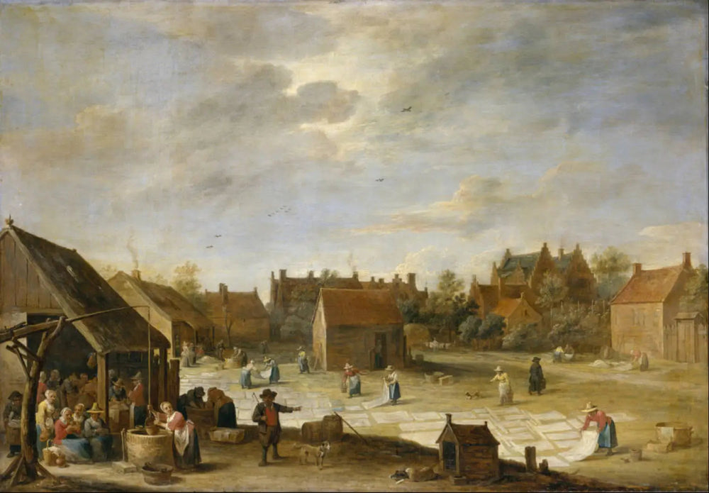 Champ de blanchiment - David Teniers le Jeune image 1 reproduction de peinture à l’huile