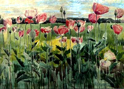 Champ de coquelicots – Karl Hagemeister, peinture de coquelicots