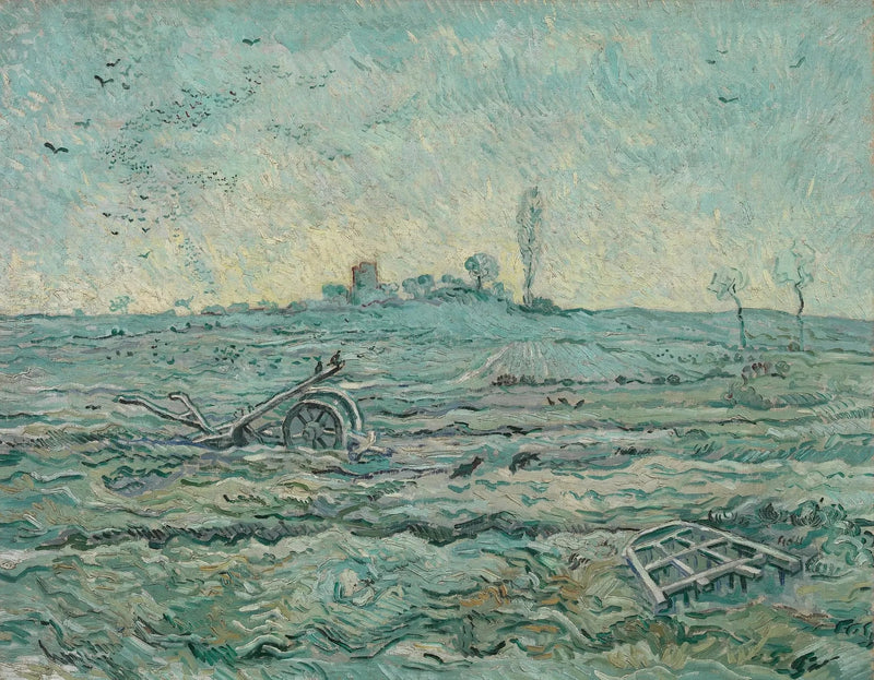 Pole zaśnieżone z brona - Vincent van Gogh