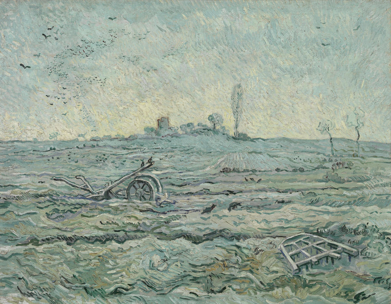 Pole zaśnieżone z brona - Vincent van Gogh