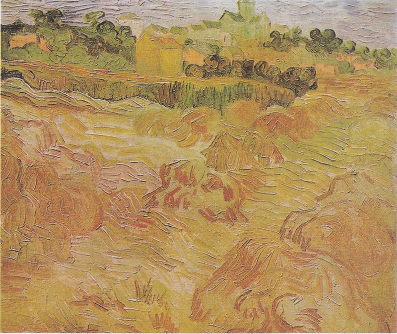 Pole pszenicy z Auvers w tle - Vincent van Gogh