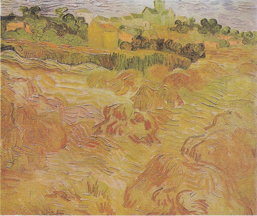 Pole pszenicy z Auvers w tle - Vincent van Gogh