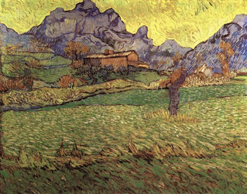 Pole pszenicy w górskim krajobrazie - Vincent van Gogh