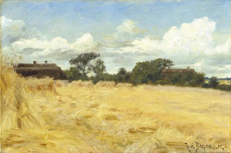 Champs de blé. - H. A. Brendekilde - Alpha Reproduction