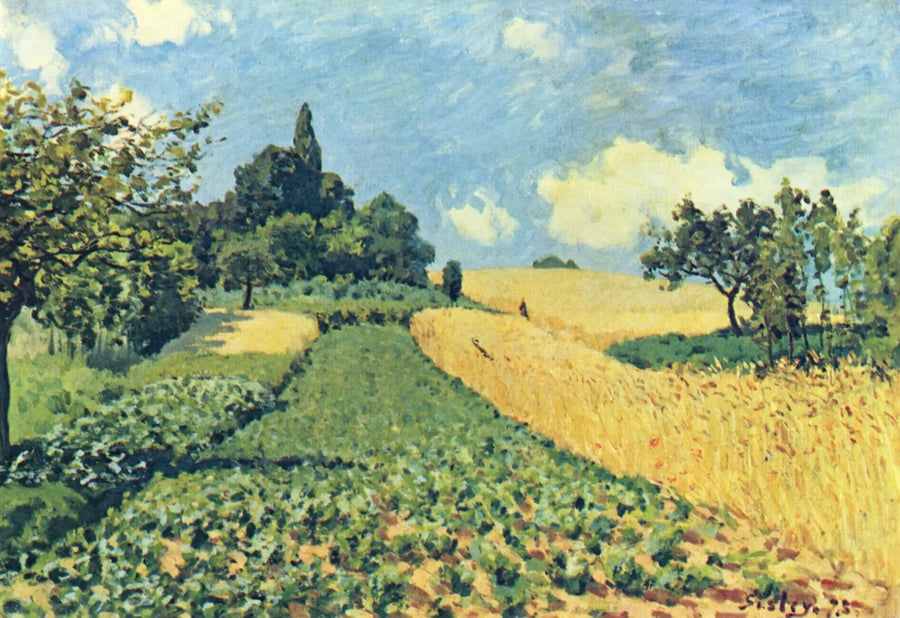 Pola pszenicy na wzgórzach Argenteuil - Alfred Sisley