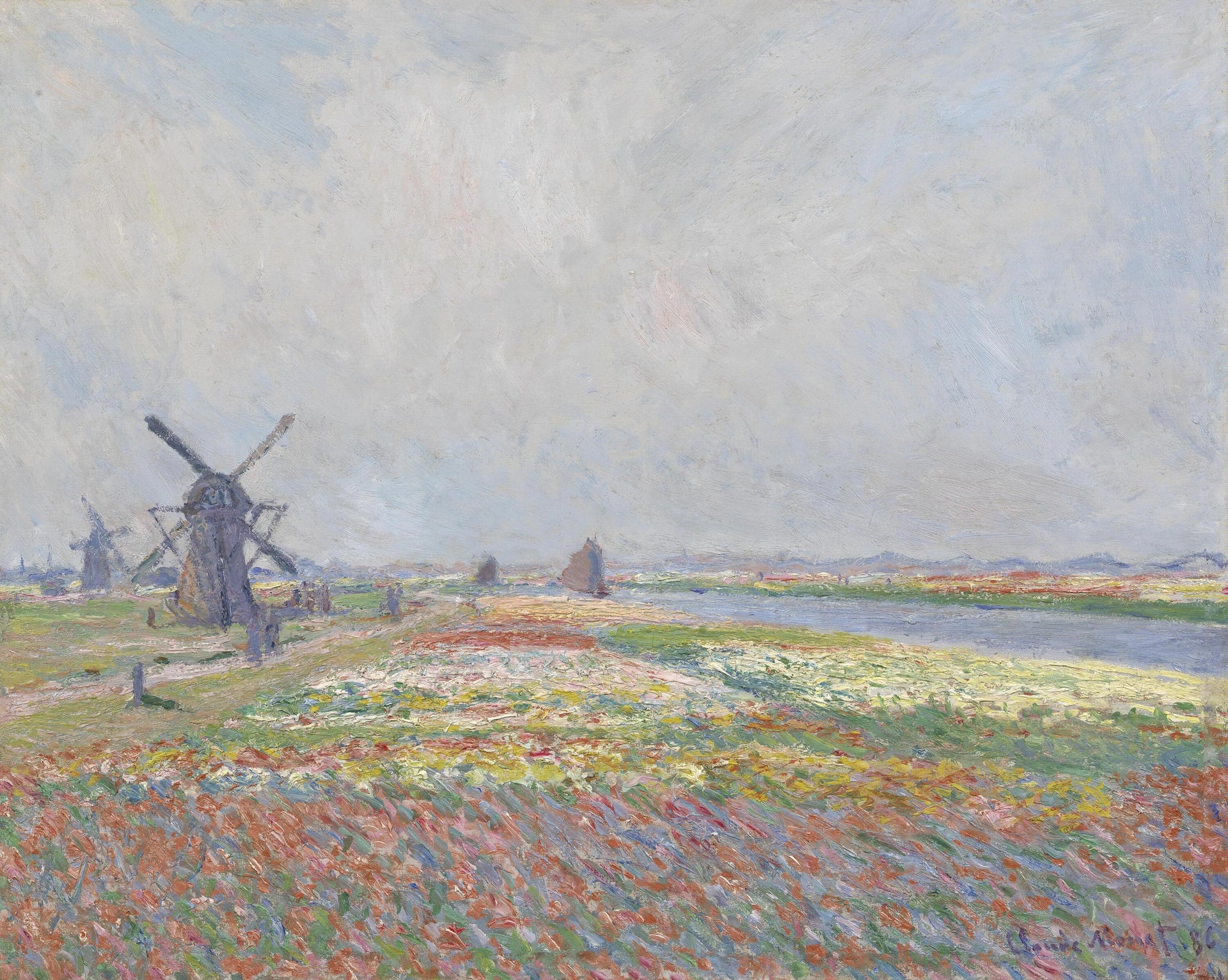 Champs de tulipes près de La Haye W1068 par Claude Monet, Van Gogh Museum