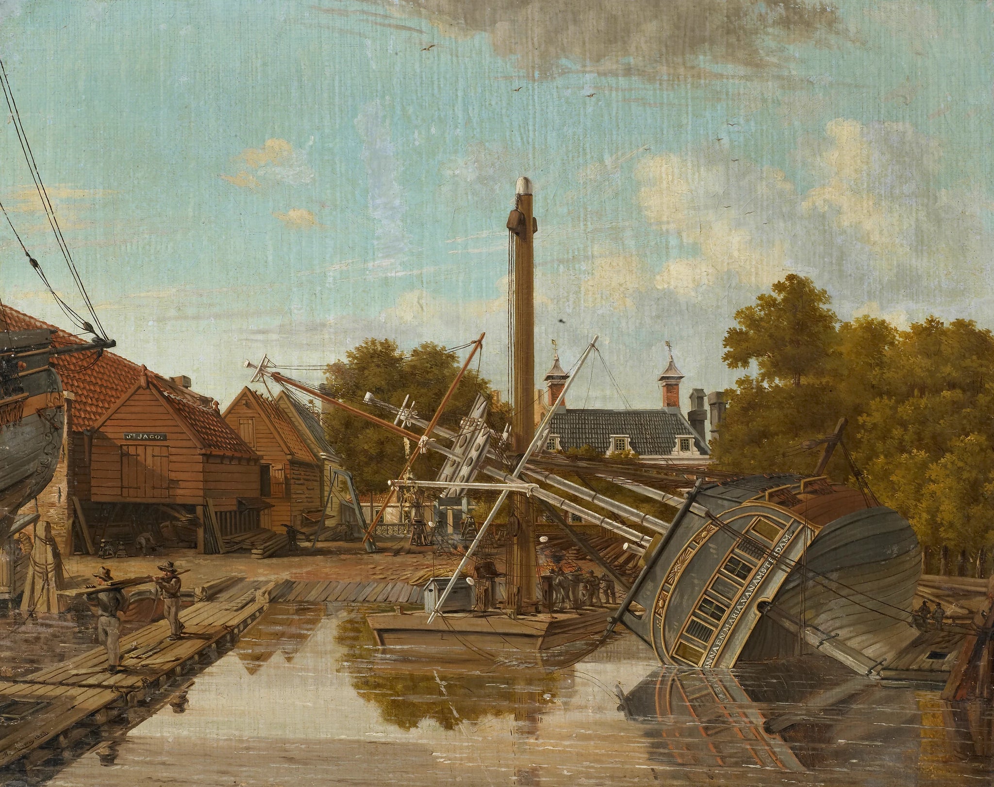 Le chantier naval "St Jago" sur le Bickers Eiland à Amsterdam. - Pieter Godfried Bertichen