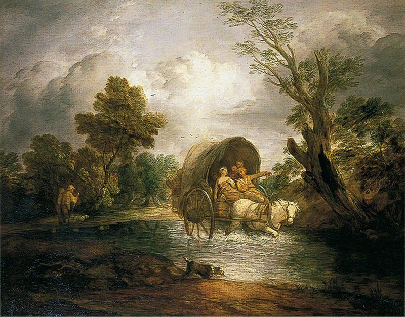 Wóz polowy przejeżdżający przez brodę - Thomas Gainsborough