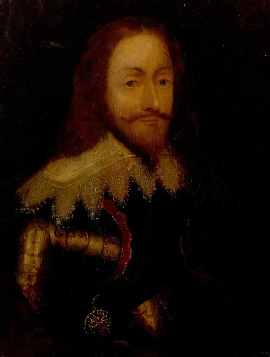 Karol I (1600-1649), w zbroi i noszący Order Szarłatu - Antoine van Dyck