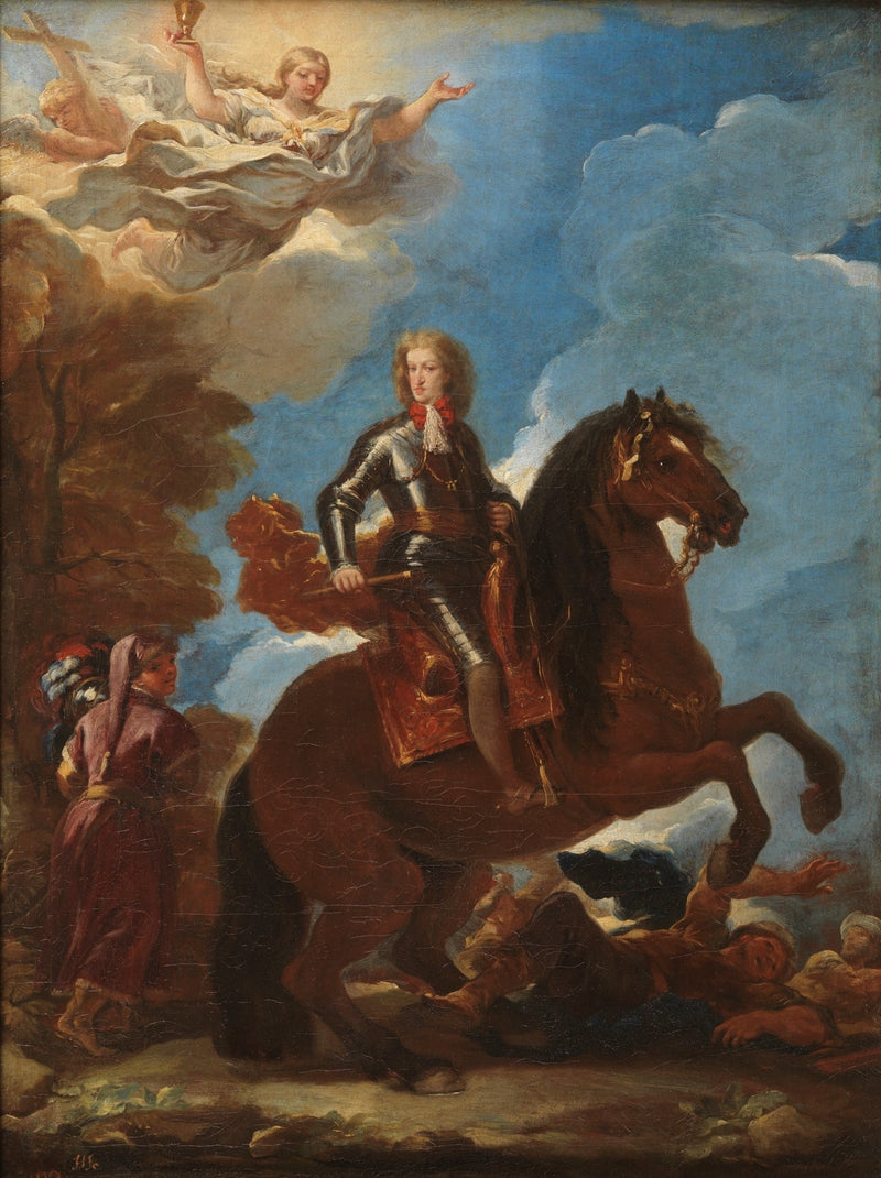 Karol II, król Hiszpanii, na koniu - Luca Giordano