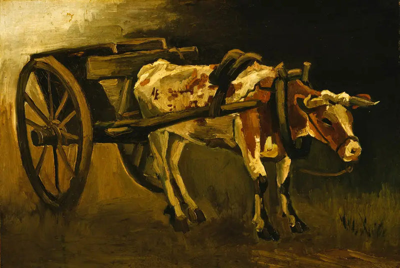 Wóz z czerwonym i białym wołem - Vincent van Gogh