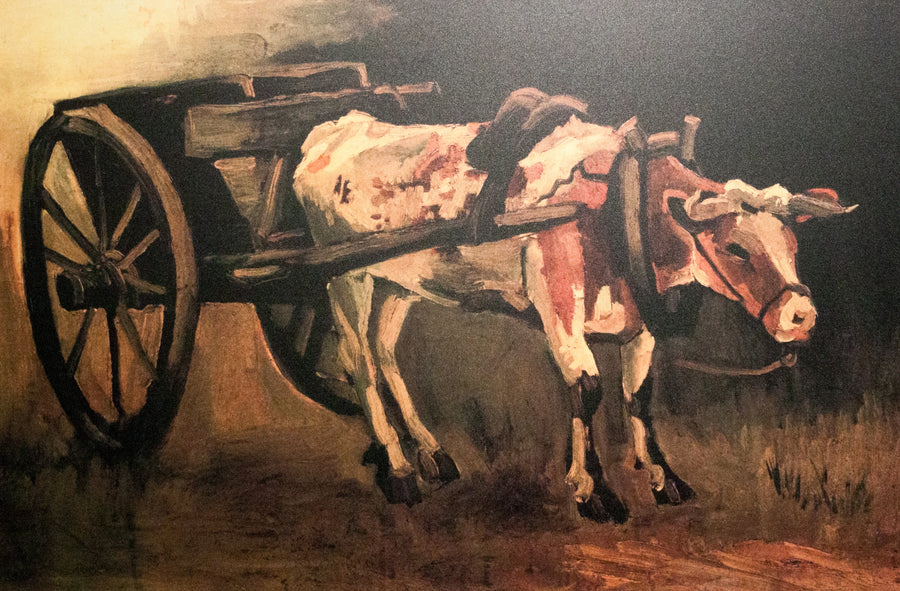 Wóz z czerwonym i białym wołem - Vincent van Gogh