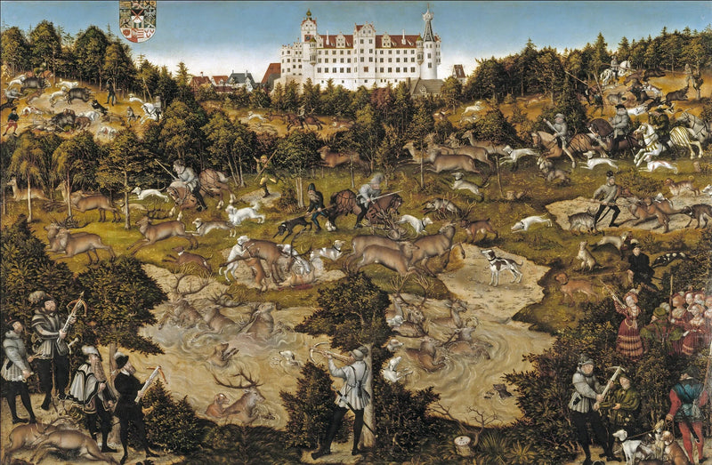 Polowanie na zamek Torgau na cześć Karola V - Lucas Cranach Starszy