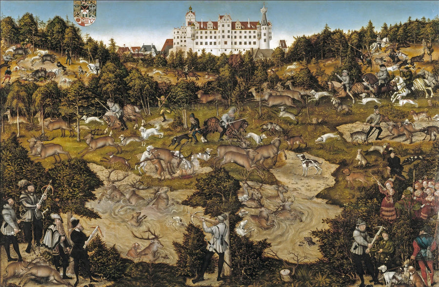 Polowanie na zamek Torgau na cześć Karola V - Lucas Cranach Starszy