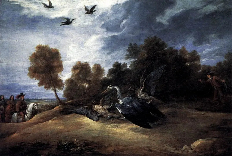 Polowanie na czaplę z arcyksięciem Leopoldem-Guillaume - David Teniers Młodszy