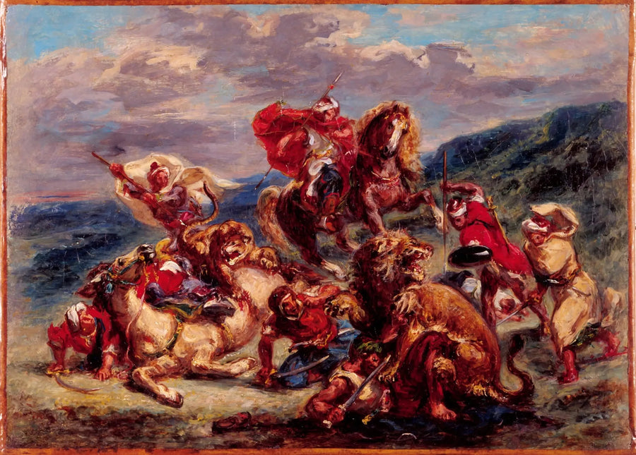 Polowanie na lwa - Eugène Delacroix