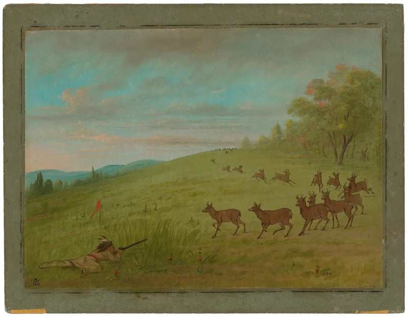 Polowanie na antylopy - Assinneboine - George Catlin